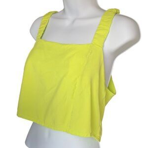 Crop Top Neon Yellow Green Size M